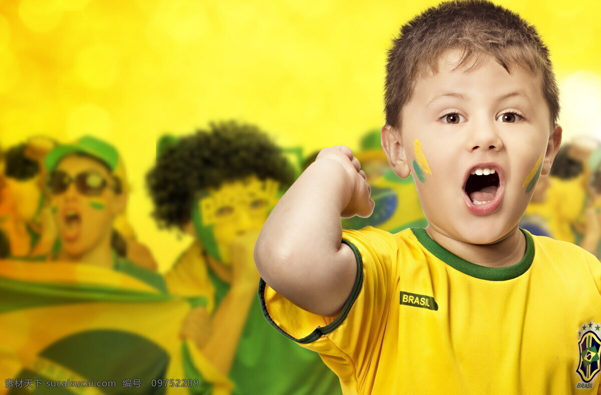 正在 欢呼 球迷 男孩 球服 世界杯 巴西 足球 体育运动 生活百科