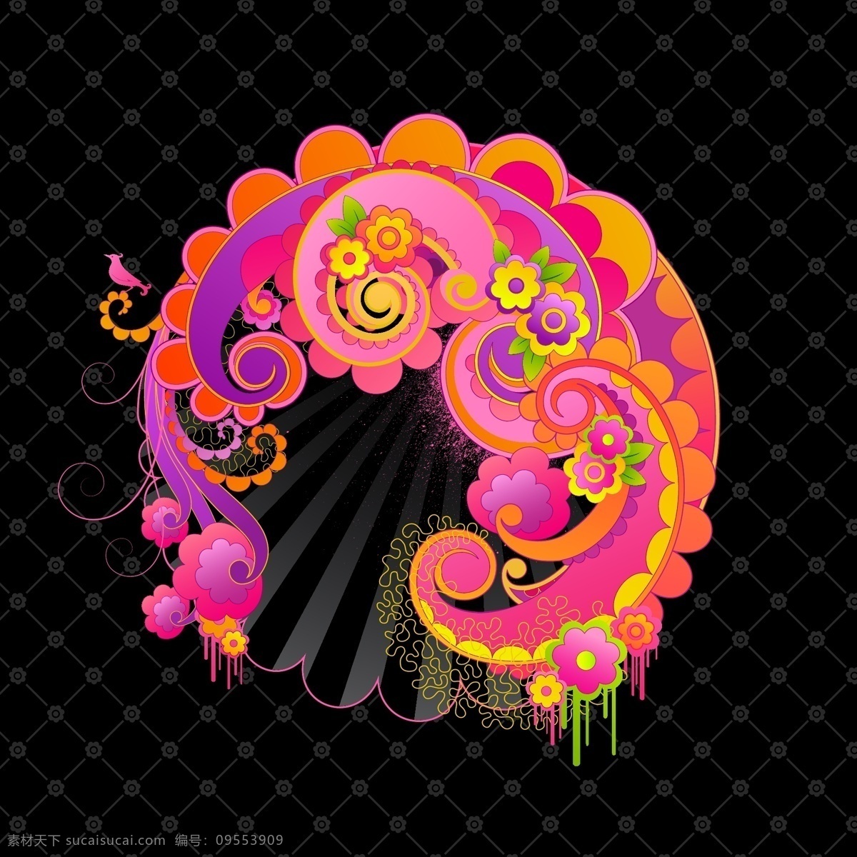 潮流 花纹 图形 矢量图 花 素材图片 元素 花纹花边