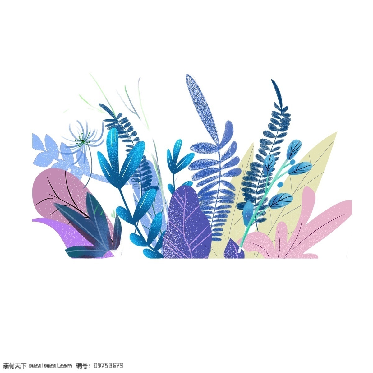 彩色 清新 风水 彩 植物 卡通素材 可爱 免扣素材 透明素材