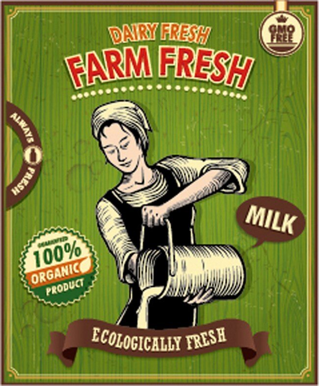 农场 新鲜 食品 海报 矢量图 广告背景 背景素材 广告 背景 素材免费下载 矢量 牛奶 绿色
