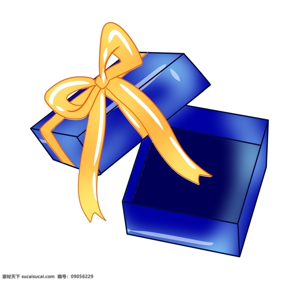 深蓝色 打开 礼盒 礼品礼盒 系了彩带 精美的结 打开的状态 送人礼物 包装 装饰 方形礼盒 蝴蝶结