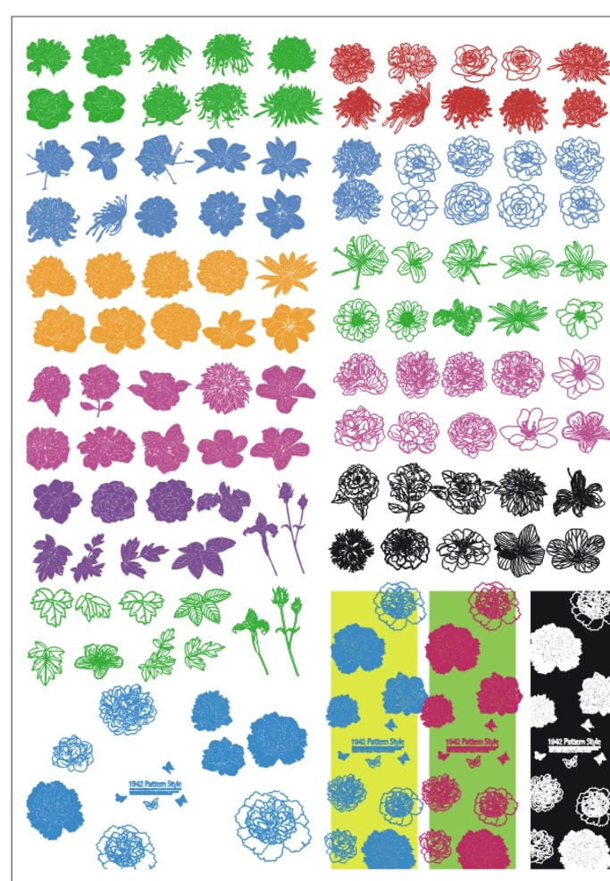 矢量 花纹 花卉 线描 花纹描线 花纹线描 牡丹线描 菊花线描 树叶线描 玫瑰线描 花卉线描 牡丹描线 菊花描线 树叶描线 玫瑰描线 花卉描线 共享素材 底纹边框 花边花纹