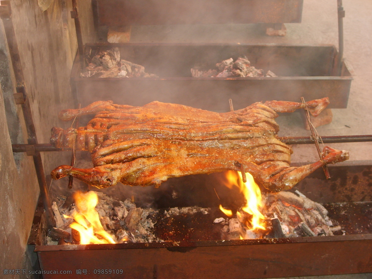 烤全羊 店招门头 展架 巴渝人 全羊烤制 整羊上桌 火焰 烧烤 传统美食 餐饮美食