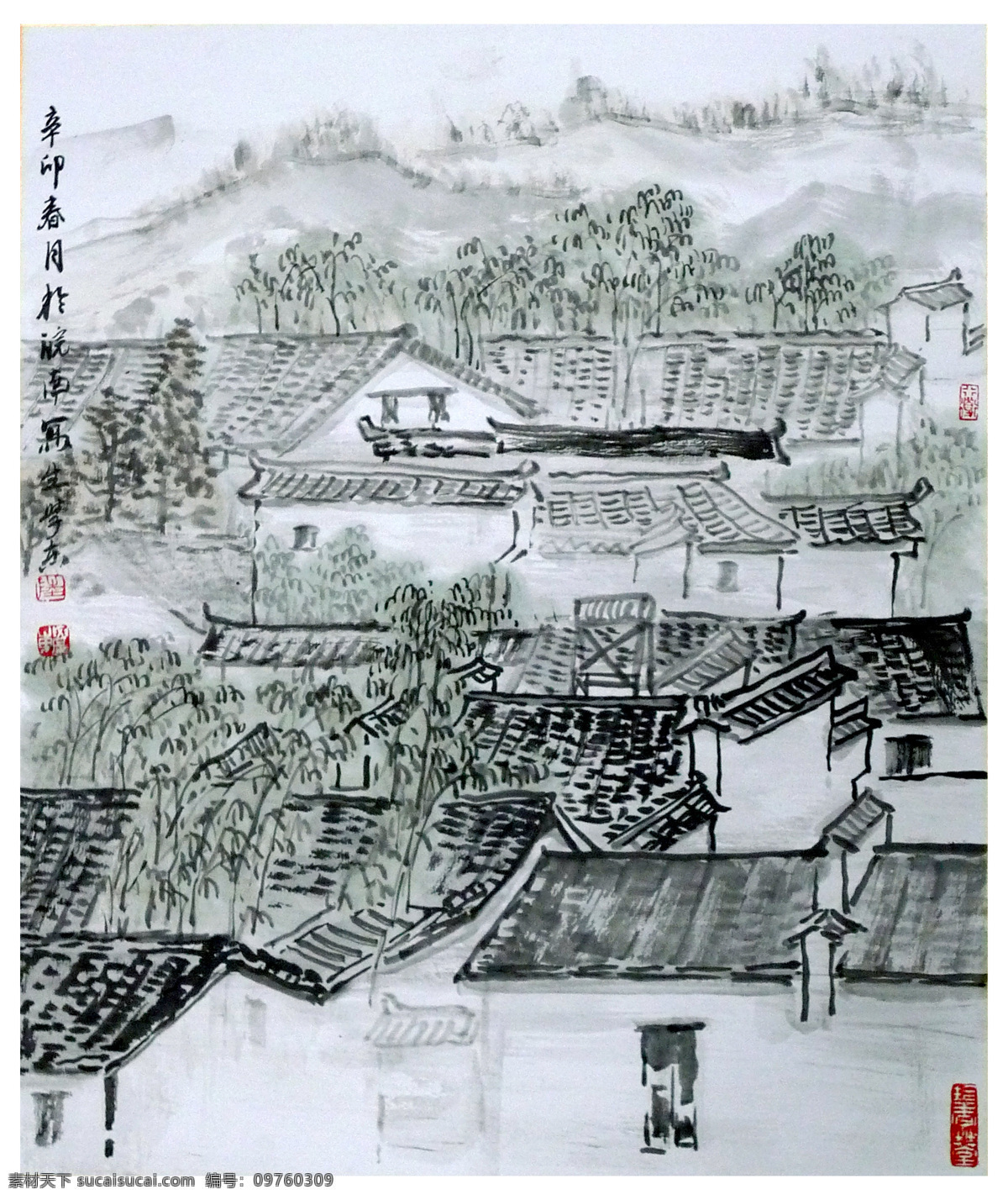 江南烟雨 陆 学 东 水墨画 专辑 皖南印象 民居 江南建筑 绘画书法 文化艺术