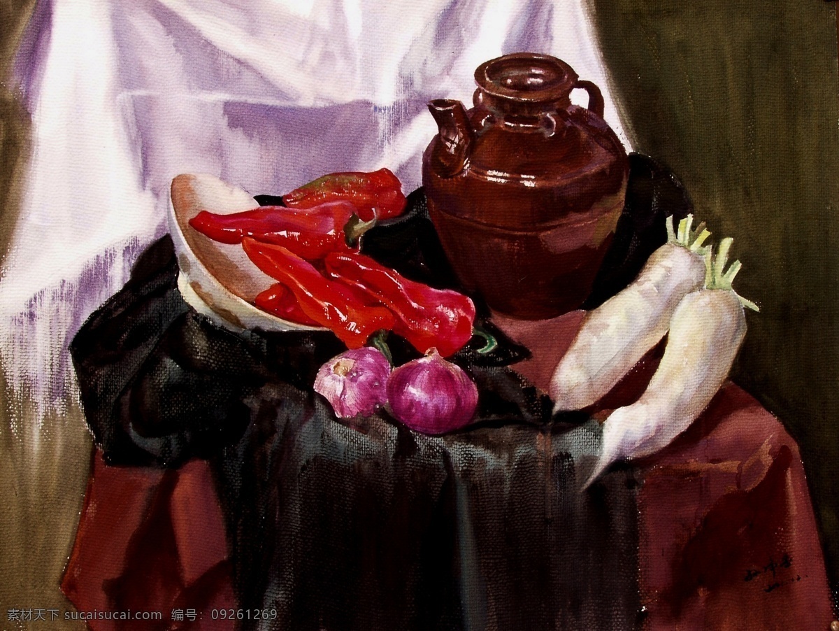 sjf 姘 村 僵 闈 欑 墿 2001 花卉 水果 蔬菜 器皿 静物 印象 画派 写实主义 油画 装饰画 装饰素材