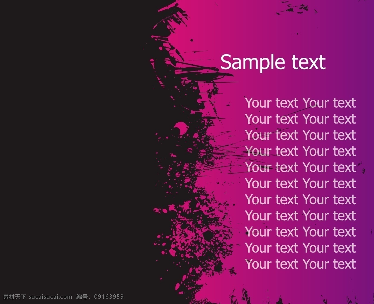 紫色 喷墨 矢量 大气 黑色 墨迹 矢量图 其他矢量图