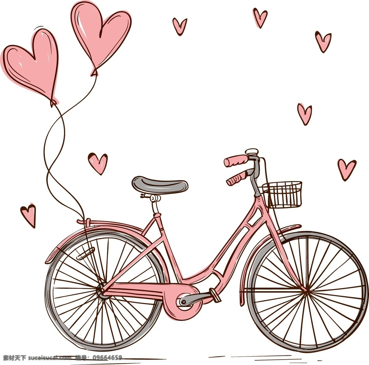 彩绘 爱心 气球 单车 爱情 矢量 彩绘爱心 爱心气球 爱心单车 爱情单车 结婚单车 婚庆单车 单车矢量 单车运动 结婚庆素材 生活百科 体育用品