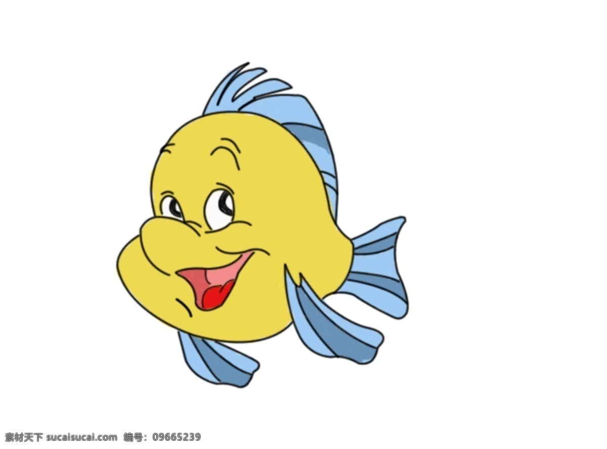 卡通 鱼 可爱 手绘 线条 卡通鱼 海洋 夏天 海 海产品 黄色