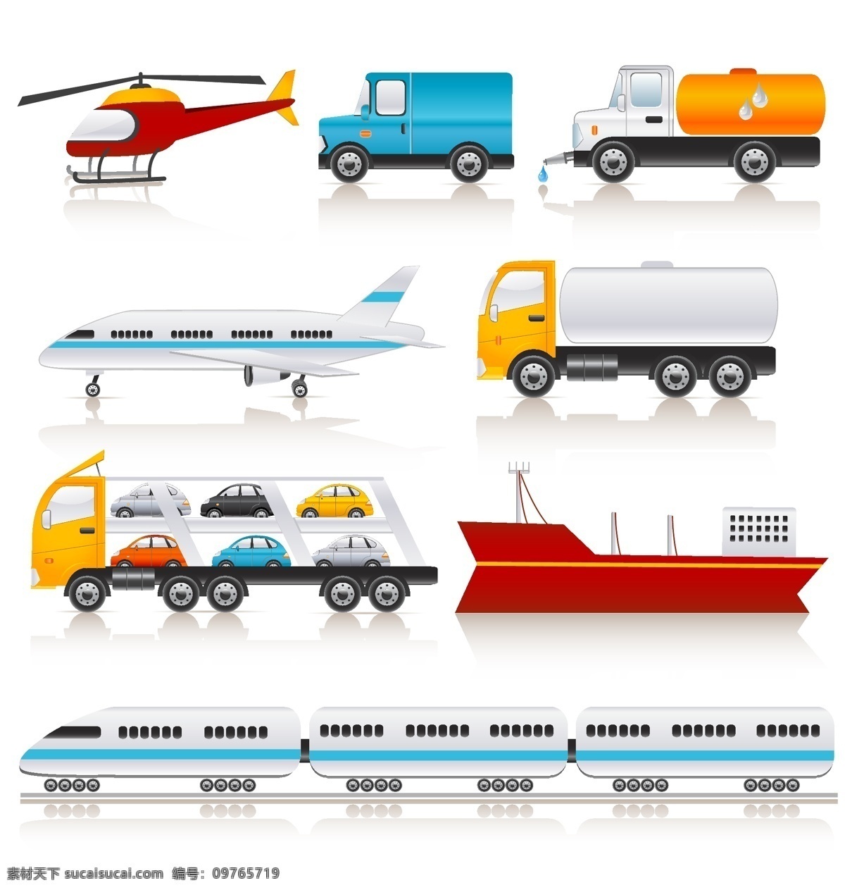 各种 交通工具 矢量 交通 汽车 船 飞机 货车 火车 直升机 图标 现代科技 矢量素材 白色