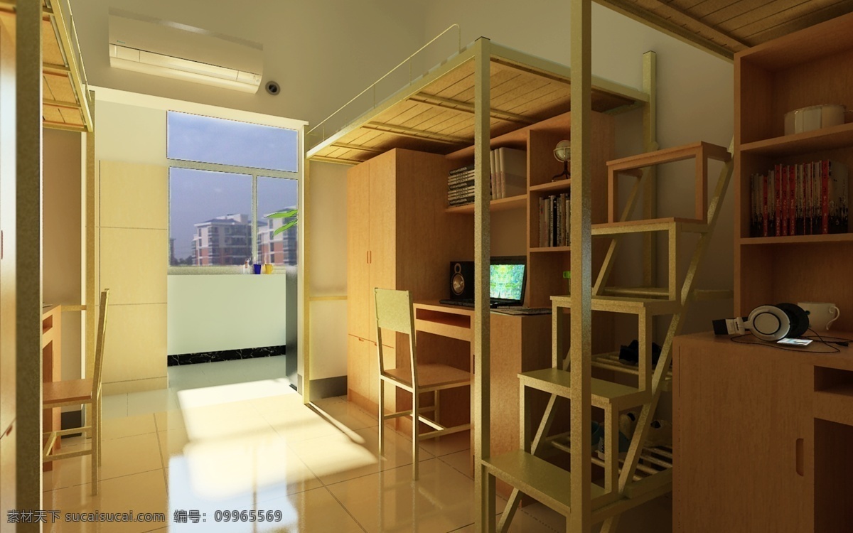 学生 寝室 内景 三维 效果 宿舍 效果图 日景 3d设计 室内模型