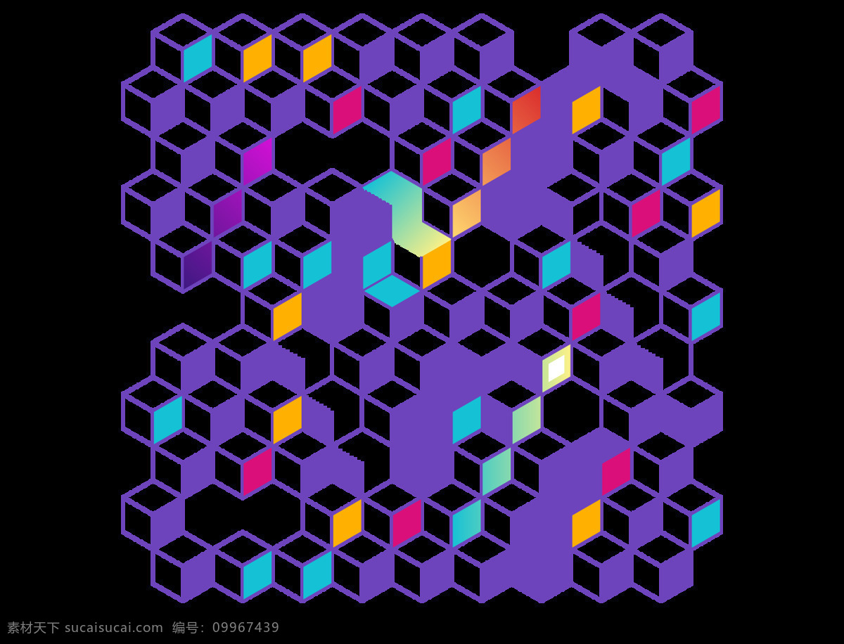 卡通 彩色 立体 方块 元素 png元素 几何 免抠元素 透明素材