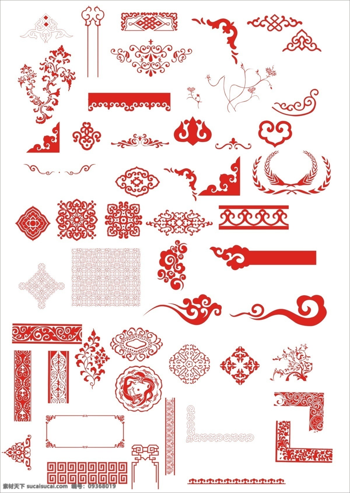 中国元素 花纹 边框 佛系 花边