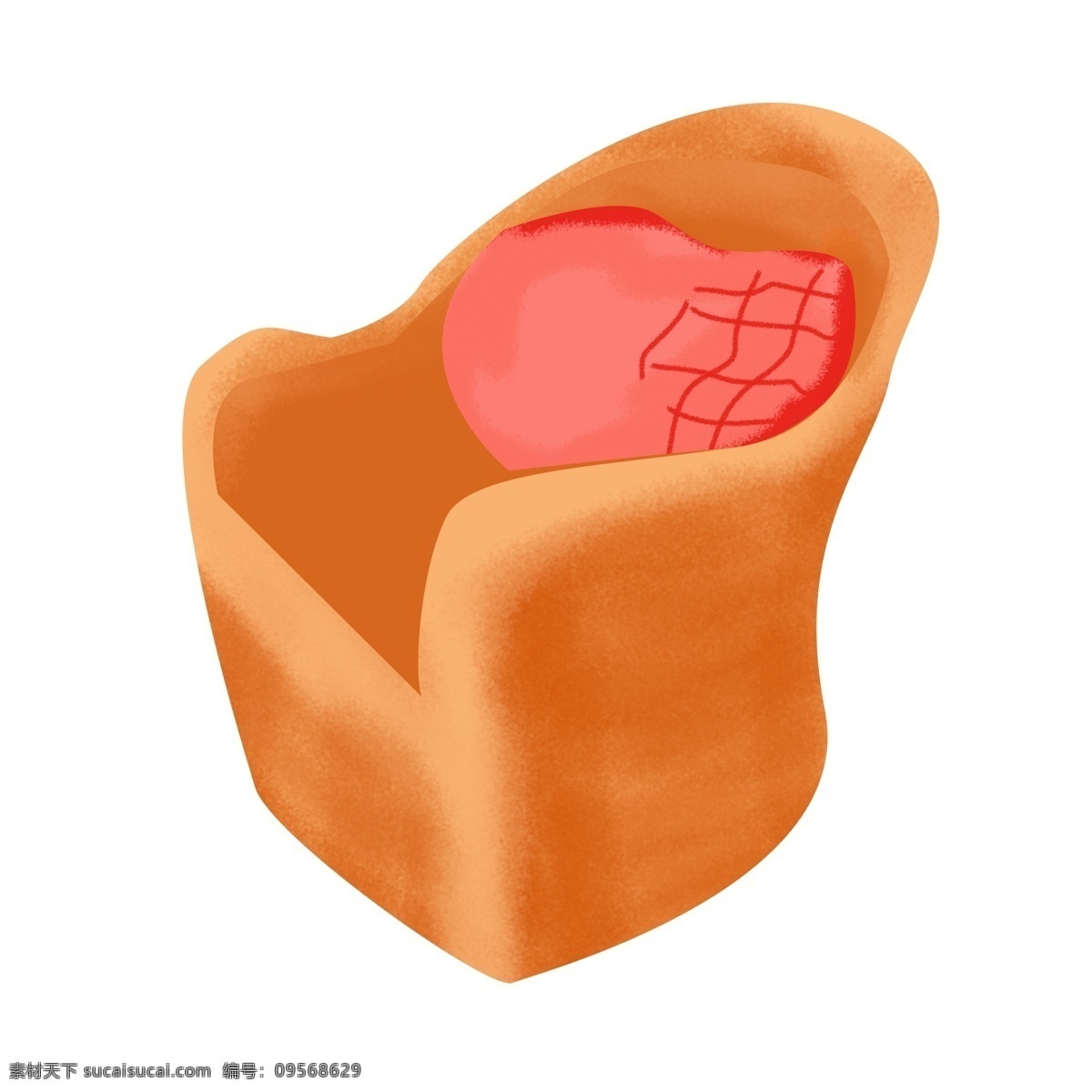 清新 沙发 手绘 插画 家具 家居 生活 用品 黄色