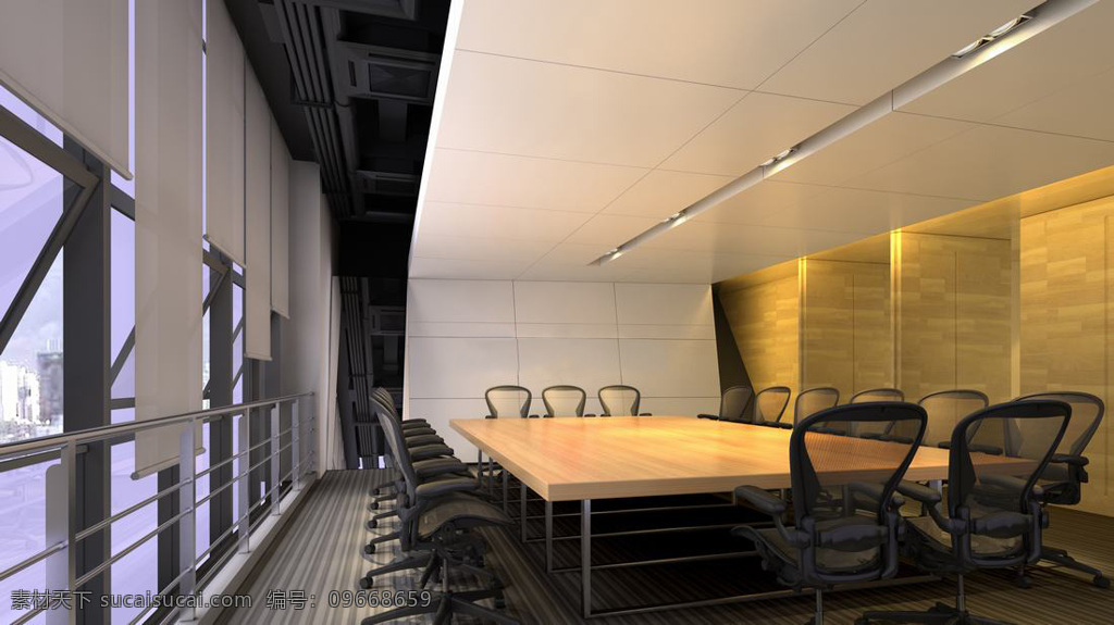 现代 简约 风格 办公 空间 会议室 效果图 室内设计 会议室效果图 桌子 椅子 吊灯 时尚 地毯 暖色调 窗户