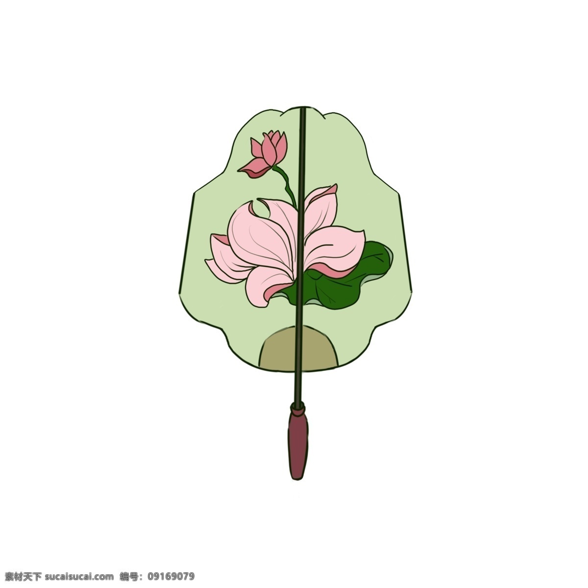 中国 风 传统 扇子 荷花 手绘 插画 中国风 古风 配图 古代 亭子 水墨 小插画 传统风格 手绘中国风 古典剪影