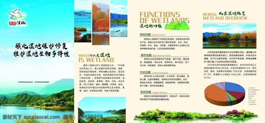 强化 湿地 保护 修复 文字 图标 山水画 文化 功能等 分层