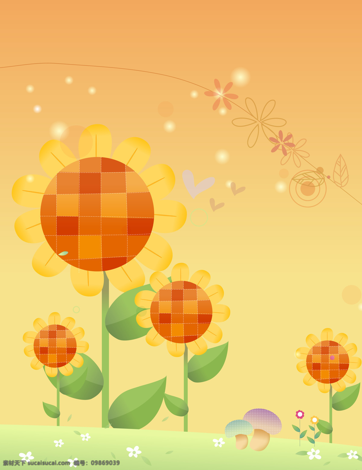 花朵移门 花朵 太阳花 星星 阳光 卡通 蘑菇 菊花 小花 草地 移门 设计图库 底纹边框 移门图案