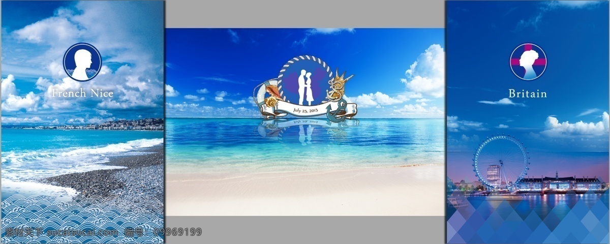 婚礼设计 婚庆设计 海洋婚礼设计 海外 新人 婚礼 多层婚礼背景 法国 尼斯 英国 海洋 风格 蓝色