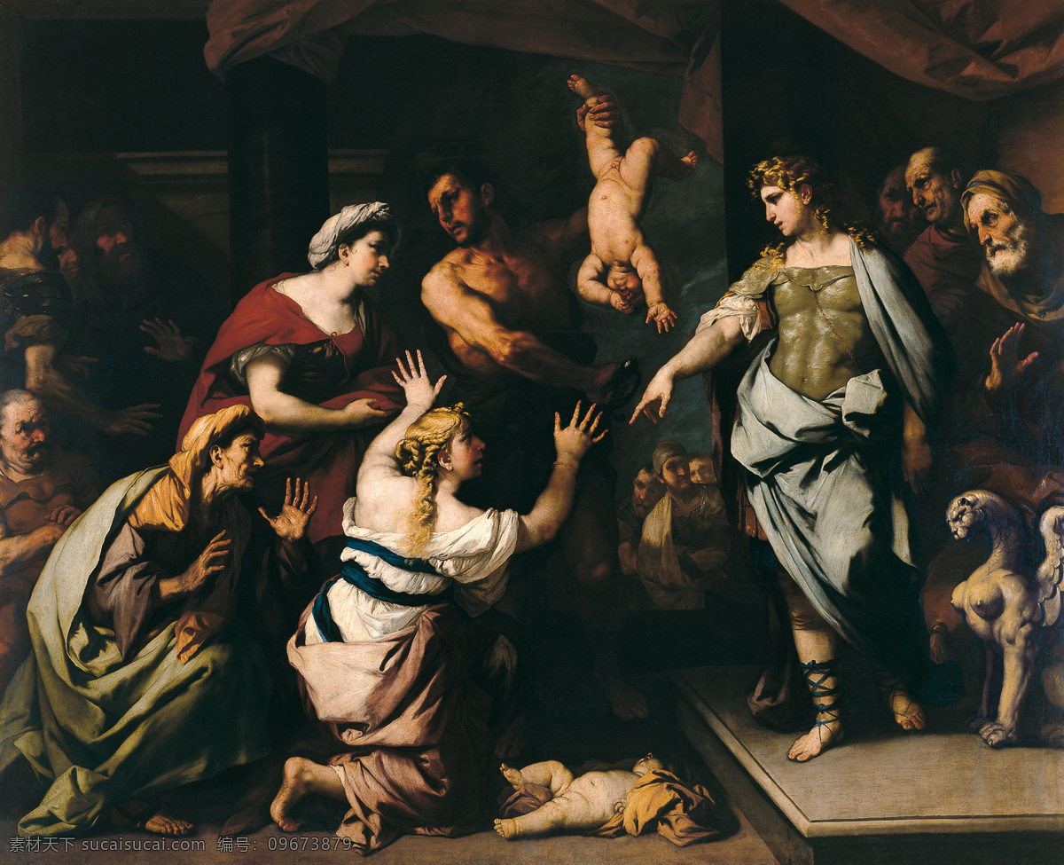 presto 人物 油画 装饰画 意大利 画家 卢卡 焦尔 达诺 fa solomon of judgement the giordano luca 历史 战争 装饰素材