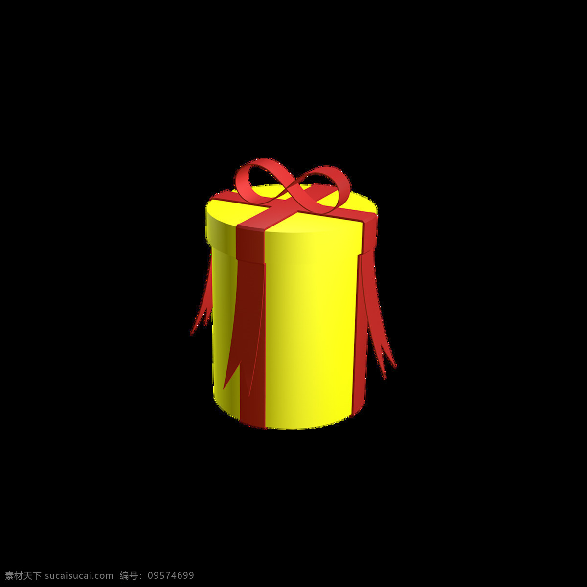 圣诞 礼盒 黄色 c4d 圆形 圣诞礼盒 黄色礼盒 c4d礼盒 圆形礼盒 彩带礼盒