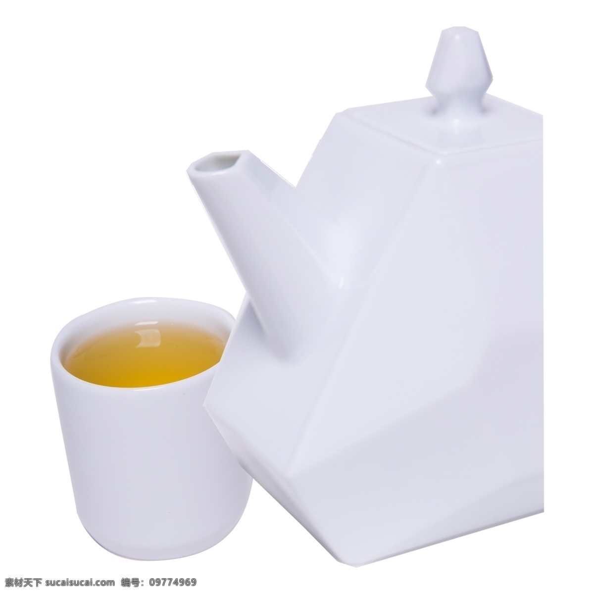 白色 创意 茶壶 组合 元素 茶杯 容器 质感 液体 喝的 杯子 茶水 纹理 层次 几何 圆润