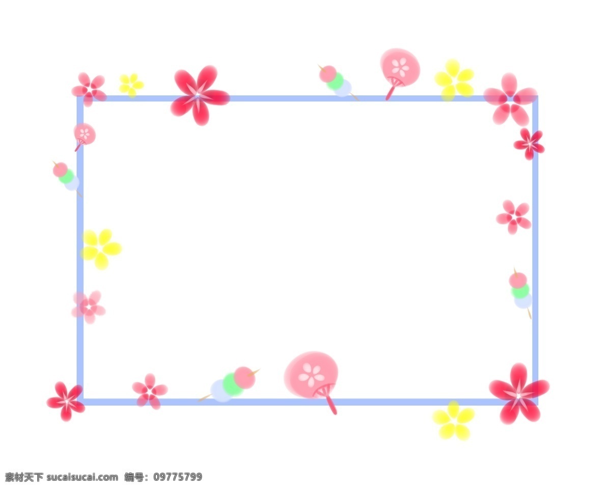 春天 花朵 装饰 框 春天的花朵 卡通插画 春天装饰框 边框的插画 边框 框子 框架 好看的边框