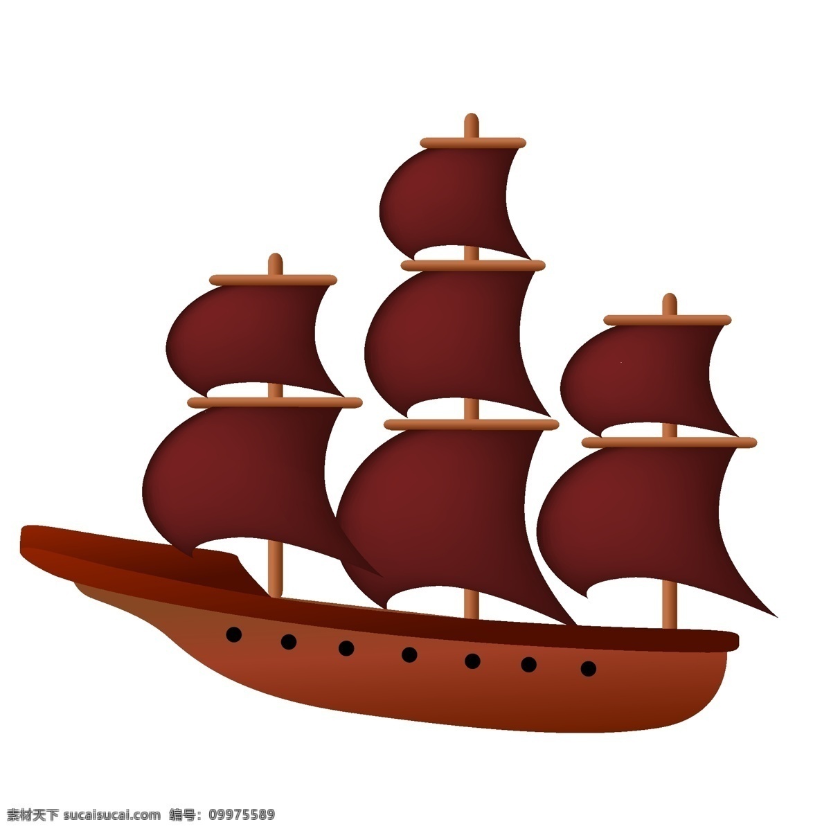 航海运输帆船 航海工具 帆船 轮船