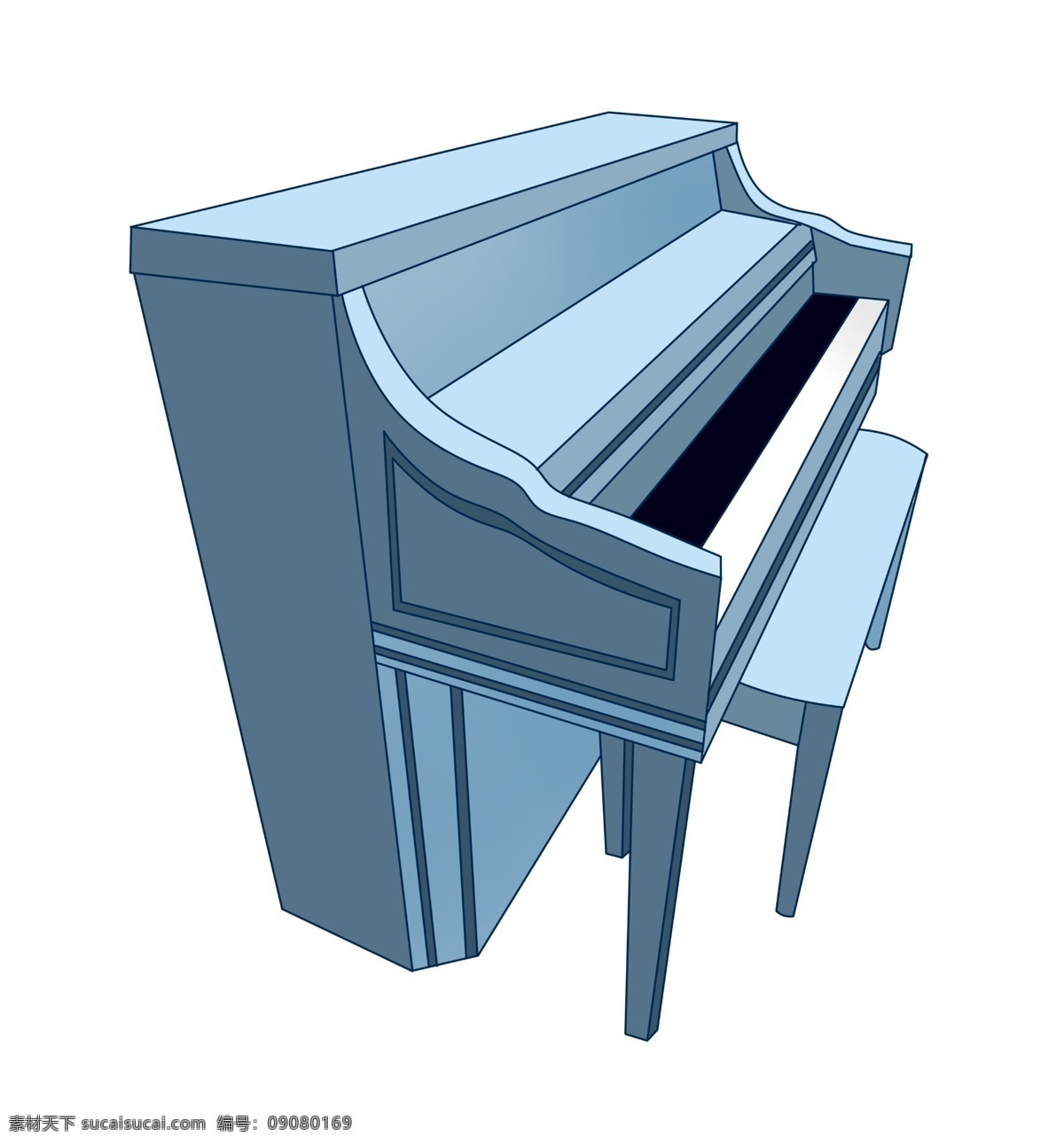 蓝色 钢琴 装饰 插画 蓝色的钢琴 漂亮的钢琴 乐器钢琴 钢琴装饰 钢琴插画 立体钢琴 精美钢琴