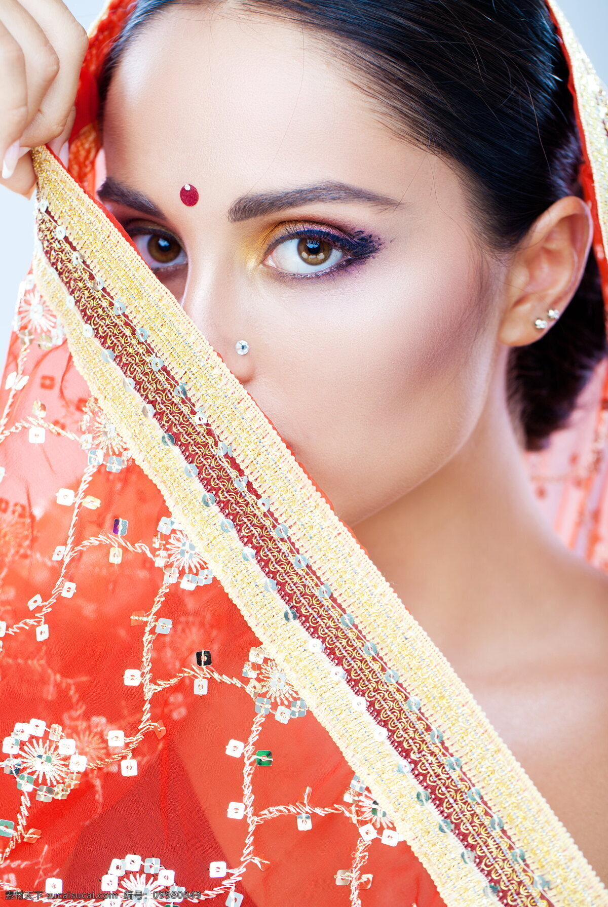 印度 蒙面 美女 高清 印度美女 娇媚 印度装 眼妆