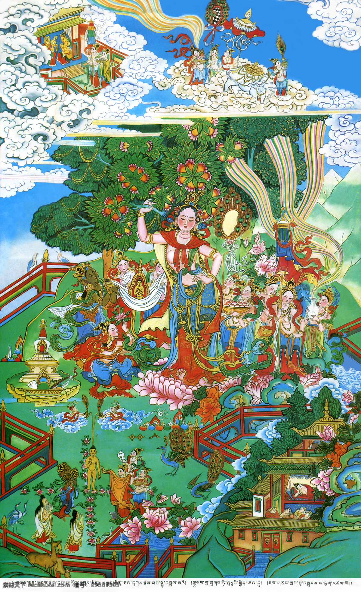 唐卡 佛教 藏传佛教 佛 宗教 宗教信仰 菩萨 西藏 民族 工艺 花纹 女菩萨 绘画 艺术 绘画书法 文化艺术