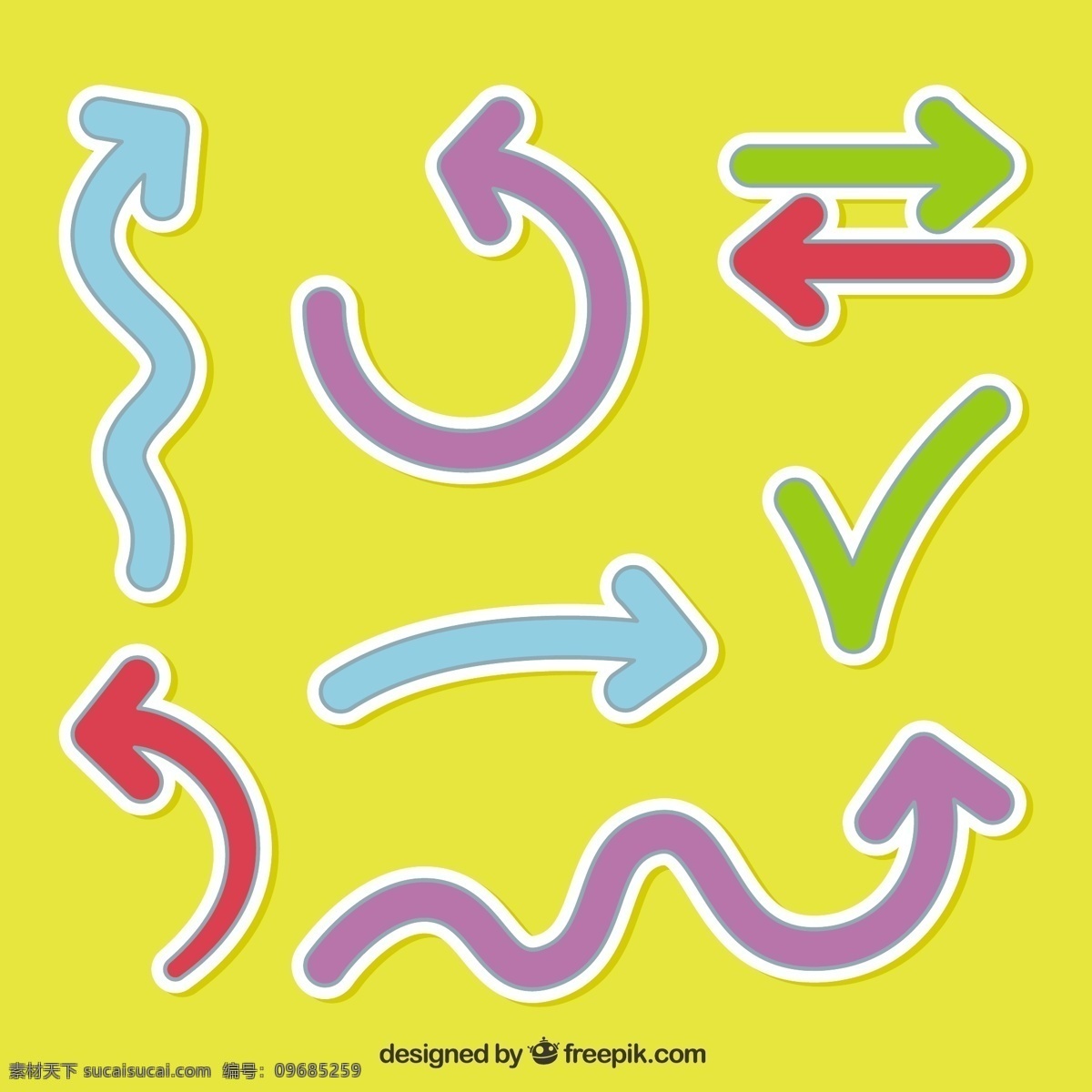 彩色箭头贴纸 图表 箭头 箭 标签 贴纸 光标 元素 图表元素 方向 右 下 左 指针 颜色标记