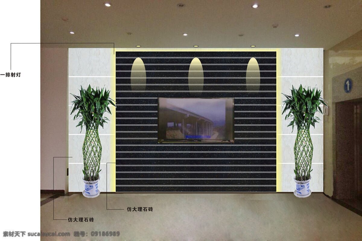 背景 墙 背景墙 花 环境设计 射灯 室内设计 装饰 仿大理石 家居装饰素材