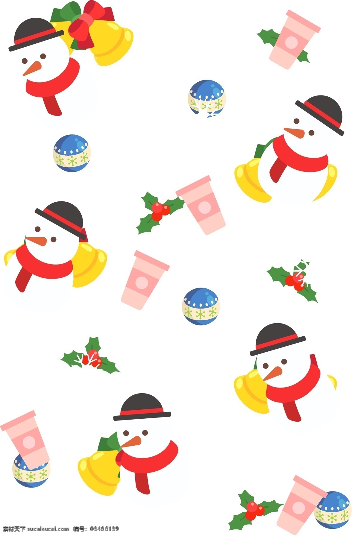 手绘 四季 雪人 底纹 插画 白色的雪人 可爱的雪人 卡通插画 手绘底纹插画 四季底纹插画 冬季的雪人