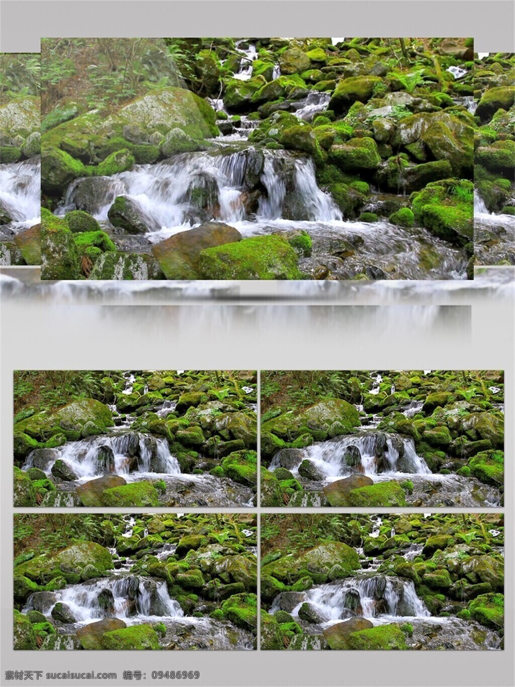 青山绿水 山清水秀 视频 瀑布 流水 清新 环保 大自然 清幽 青苔 苔藓 生态环境