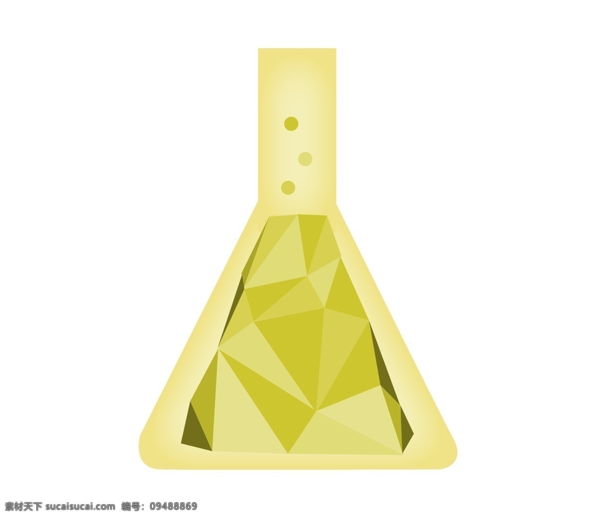 黄色实验器材 黄色绒球 实验器材 锥形瓶