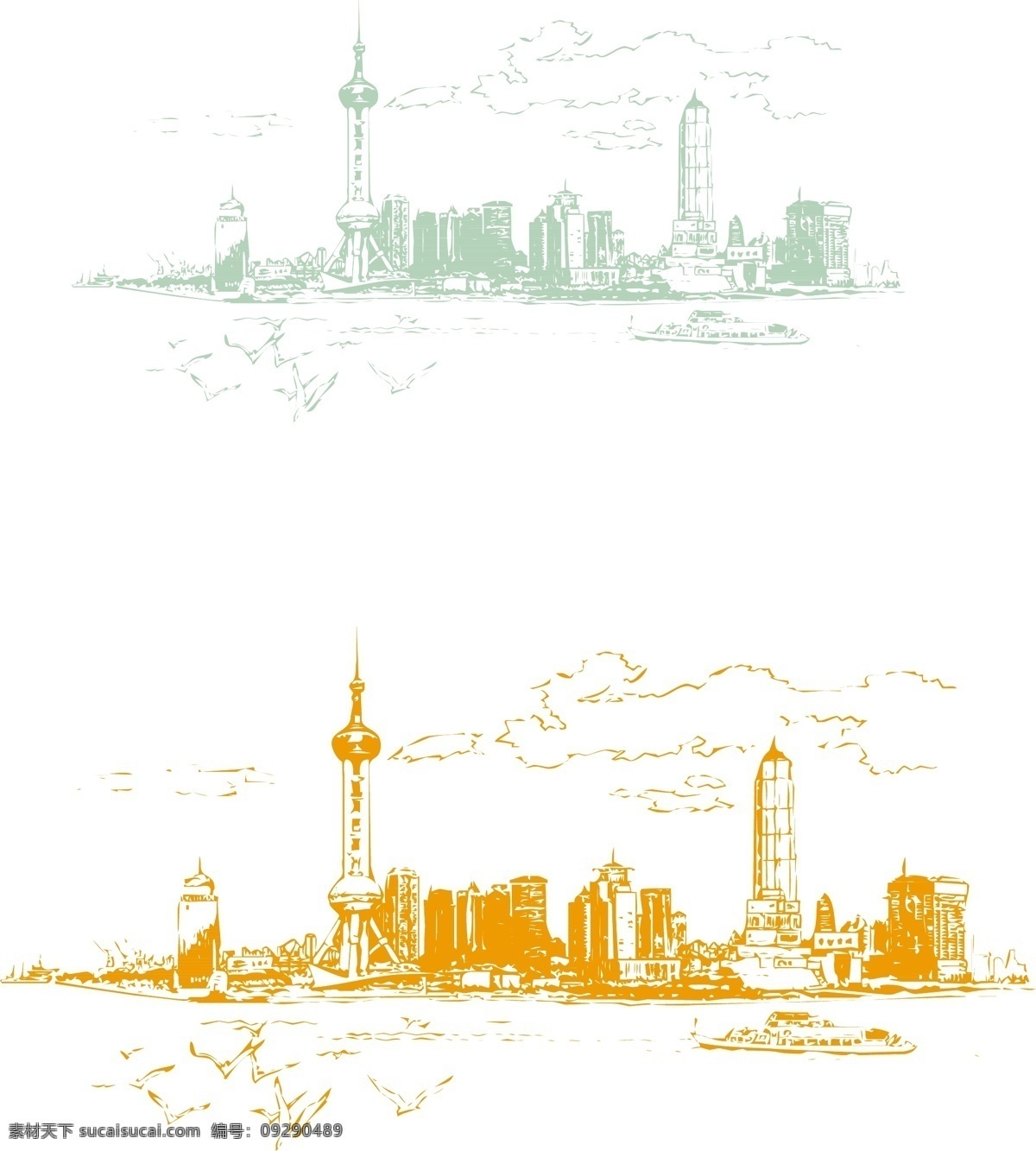 东方明珠 城市 上海 建筑家居 城市建筑 矢量图库