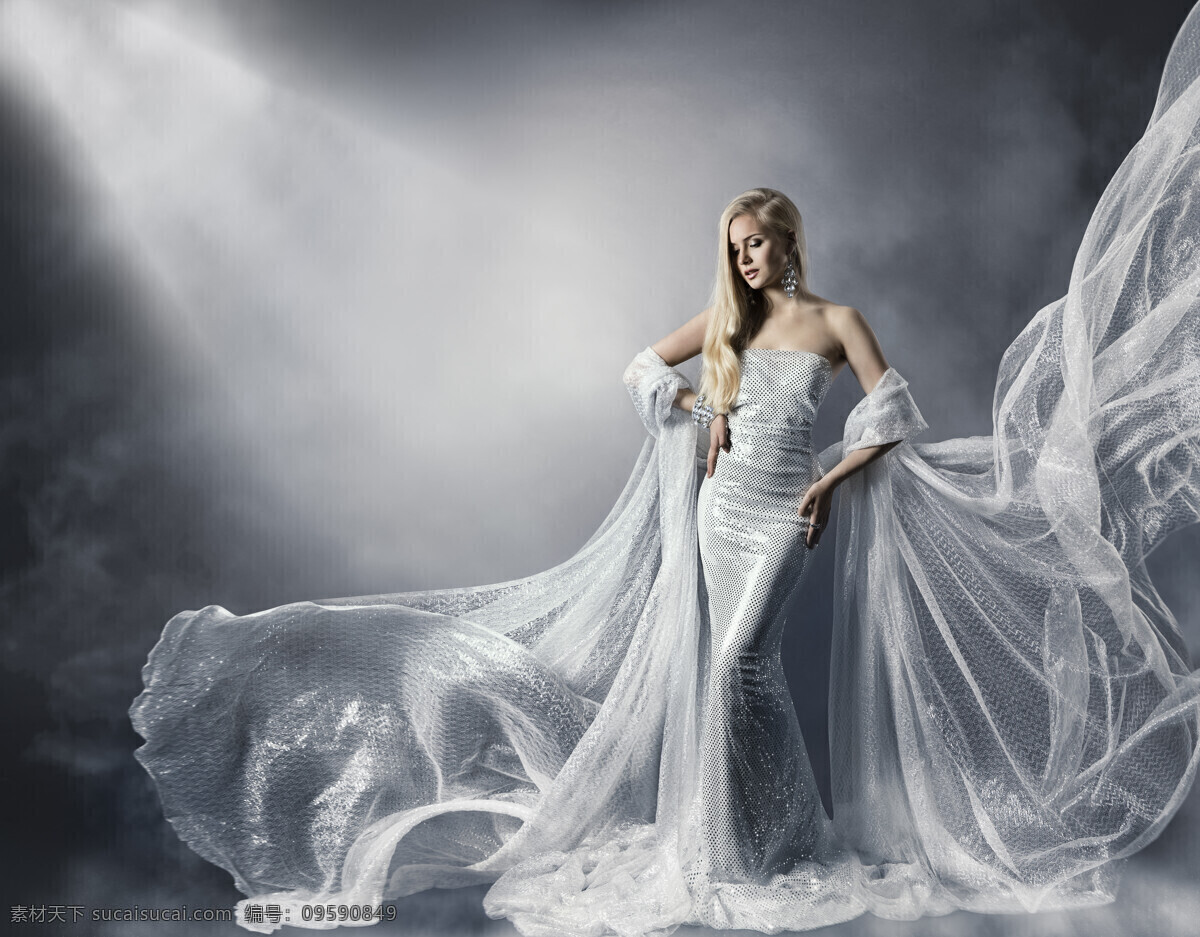 女人 完美 礼服 裙 飘逸 白色 美女 裙子 丝绸 舞蹈 人物图库 职业人物