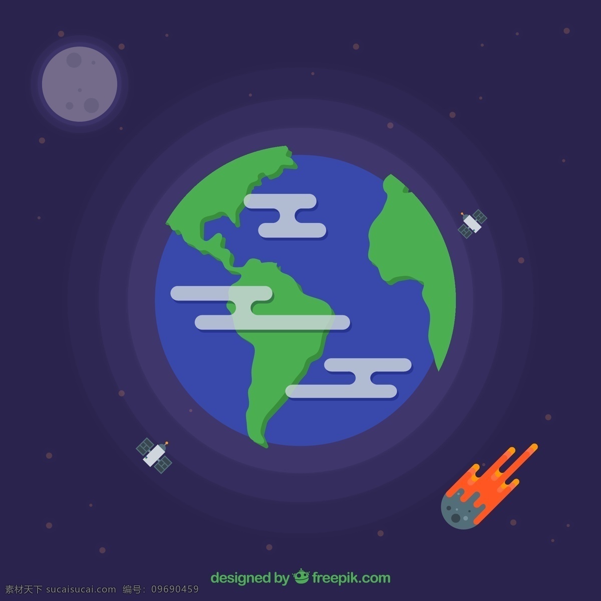 太空 中 地球 火箭 矢量图 太空中的 宇宙 彩色 浩瀚 黑色