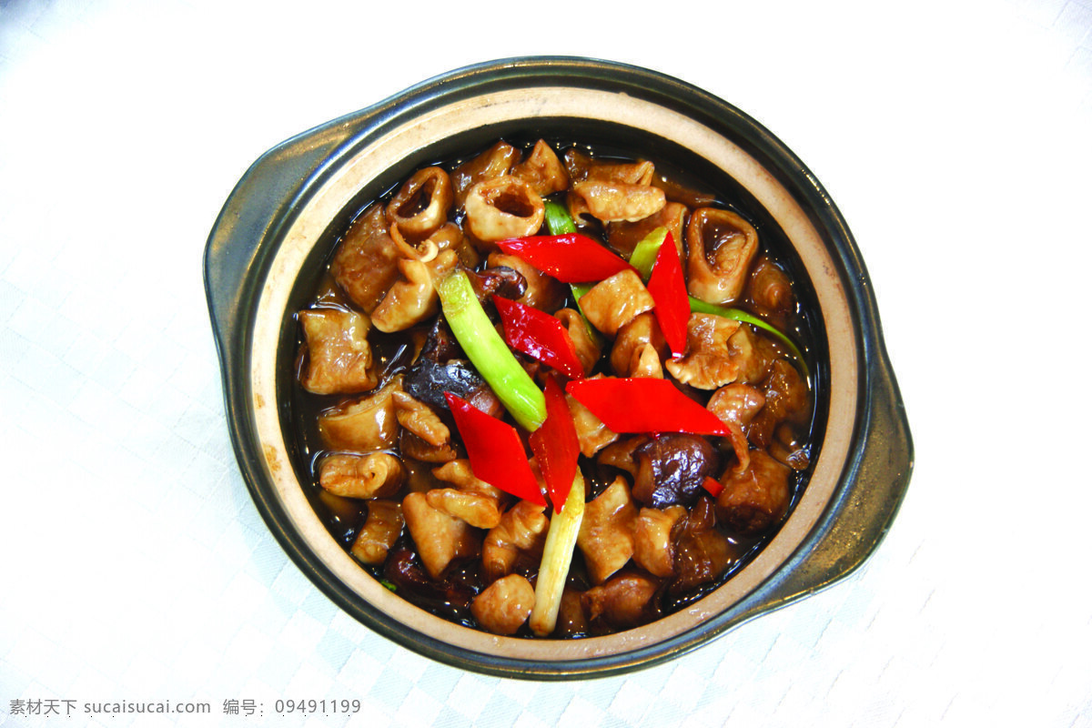 红炖大肠煲 砂锅 尖椒 大肠 传统美食 餐饮美食