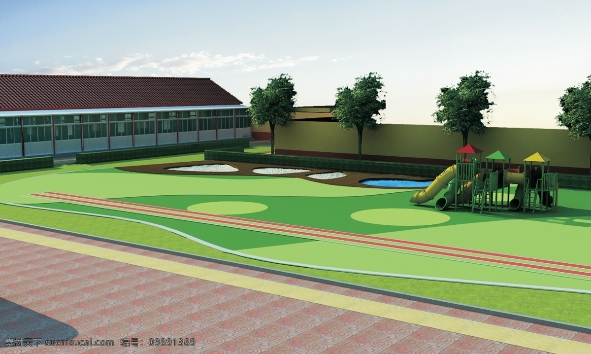 幼儿园 操场 效果图 环境设计