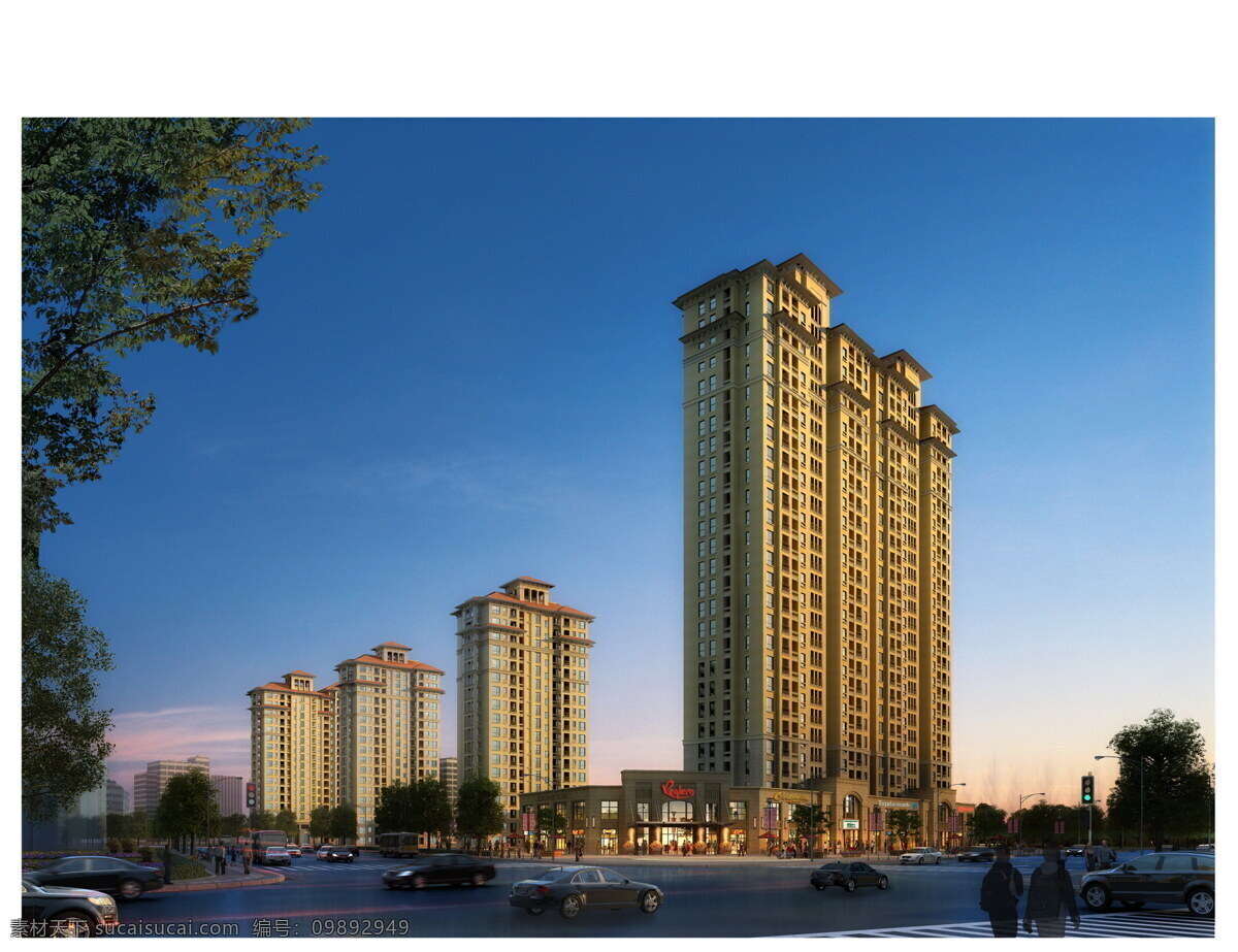 沿街 商住楼 效果图 高层住宅 建筑效果图 建筑 建筑jpg 建筑景观 建筑表现 环境设计 建筑设计