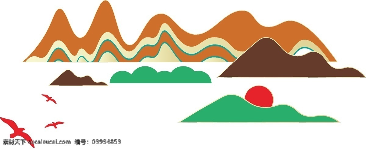 山设计素材 矢量山造型 山 山造型 山素材 山水 新农村 青山绿水 金山银山 底纹边框样式 底纹边框 其他素材