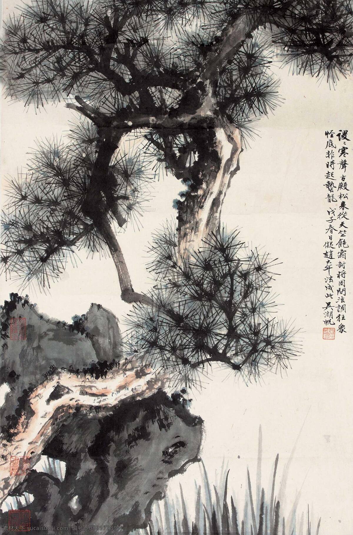 松树 文化艺术 绘画 国画 吴湖帆 绘画书法