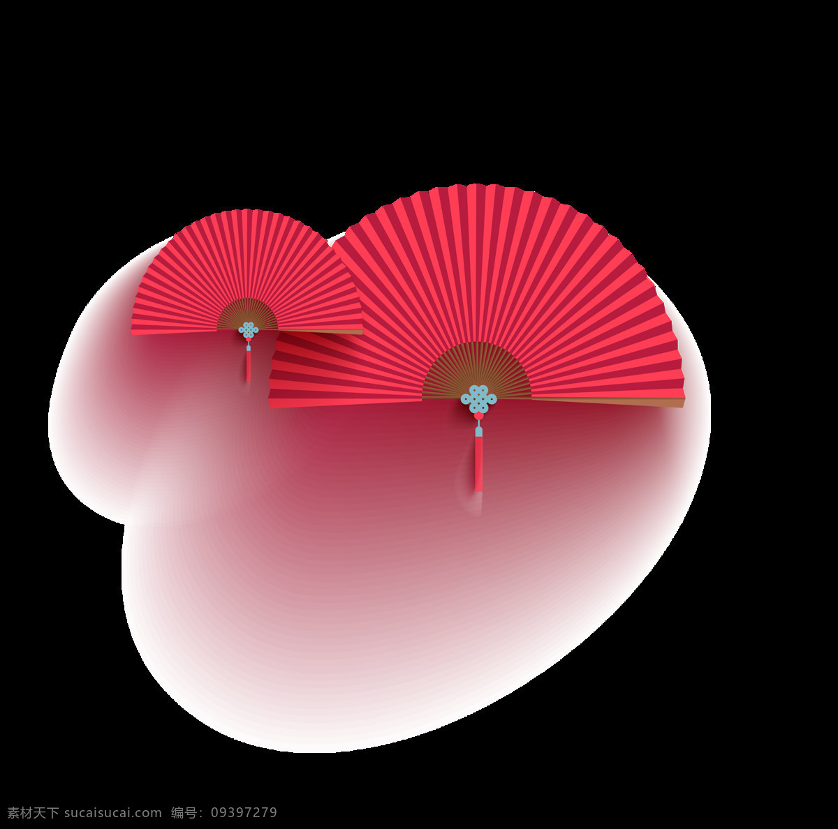手绘扇子 红色扇子 生活素材 红色素材 扇子素材 扇子装饰 中国风扇子 折扇