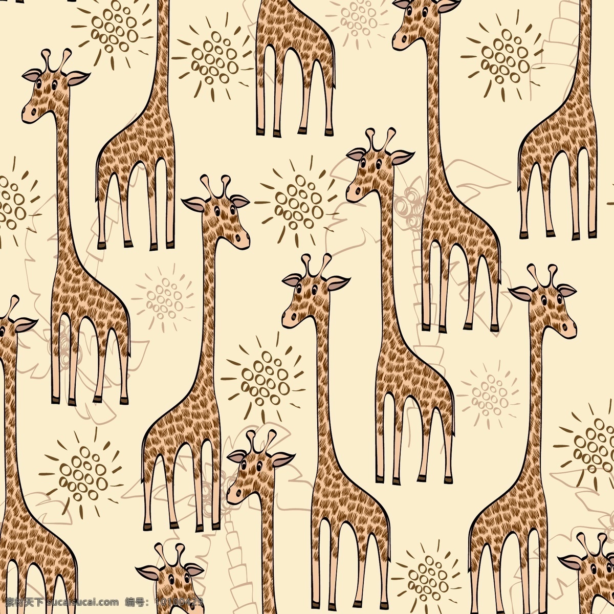矢量动物 鹿 象 无限 长颈鹿鹿 背景 衔接 卡通 动物 底纹边框 背景底纹 无限图 生物世界 野生动物 白色