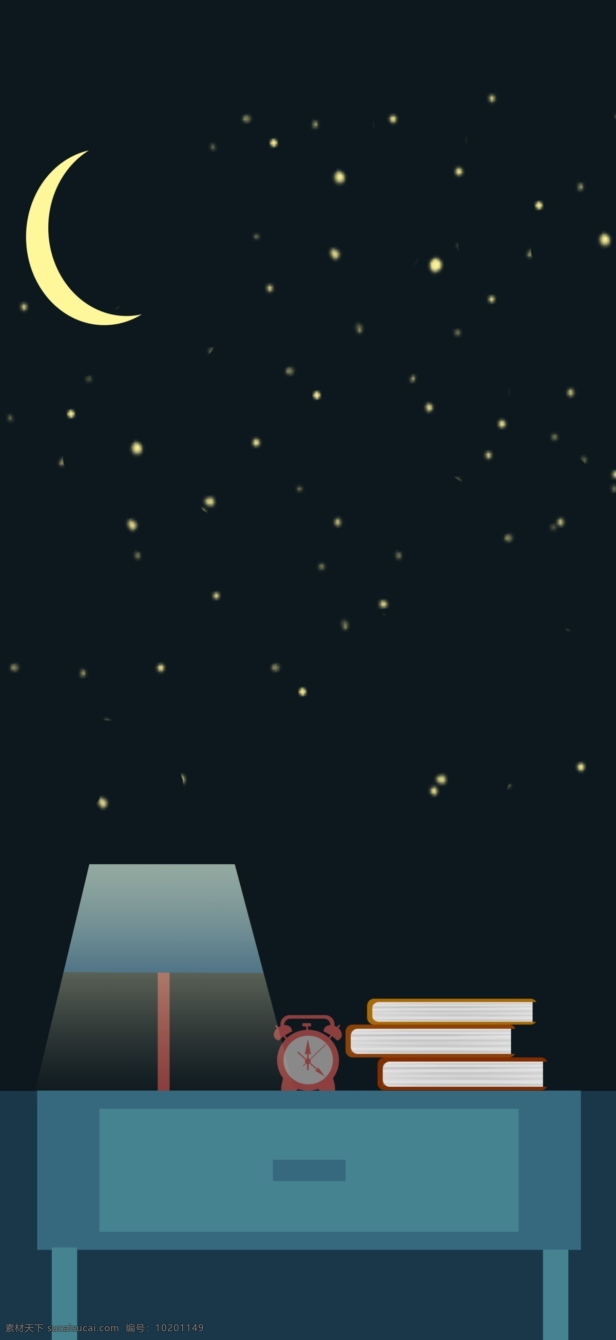 唯美 手绘 夜晚 学习 插画 背景 夜晚背景 学习插画背景 特邀背景 通用背景 广告背景 背景素材 星星 月亮