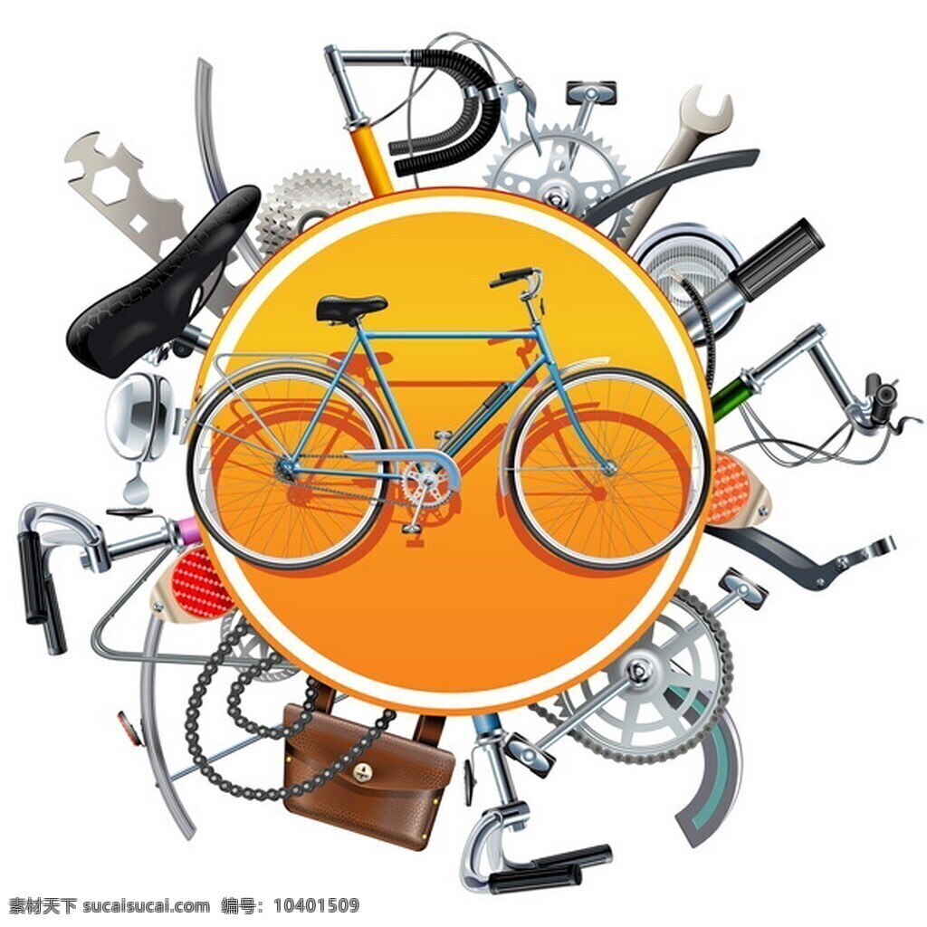 自行车 零件 概念 矢量 单车 矢量素材