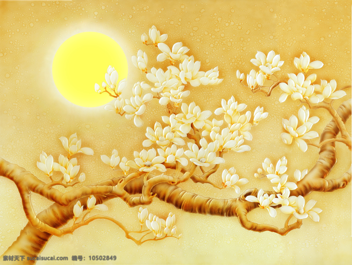 暖阳免费下载 梅花 装饰画 仿彩雕 暖阳