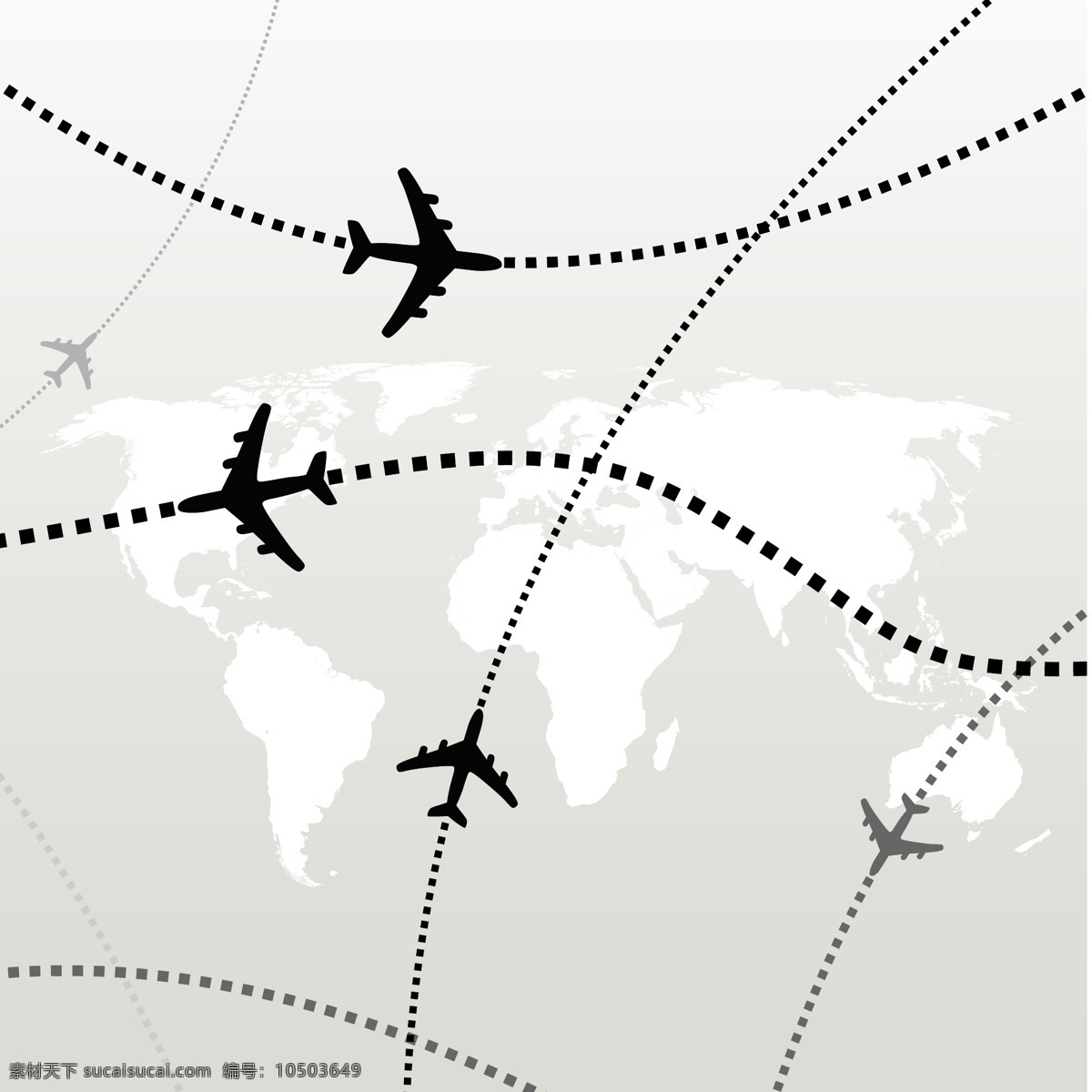 航空 飞机 路线 矢量 矢量飞机 矢量素材 世界地图 虚线 航线 矢量图 日常生活