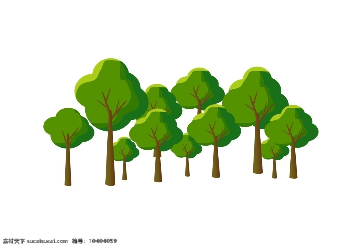 卡通树林 卡通 立夏 夏天 树木 树林 元素 卡通设计